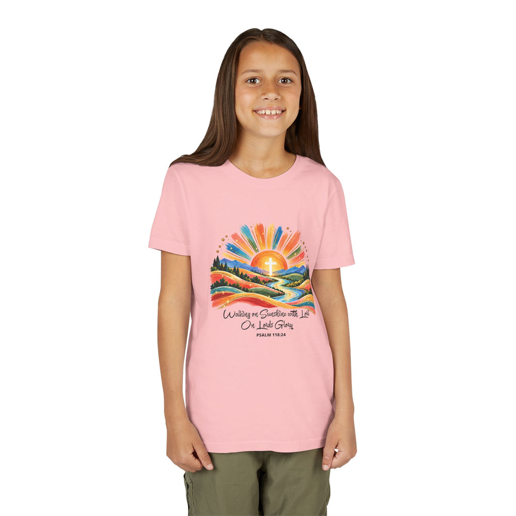Youth Short Sleeve Tee – Walking On Sunshine with Lords Glory Design