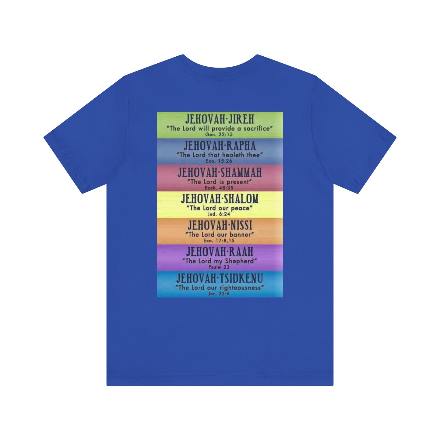 JEHOVAH's  names - Many Colors Unisex Jersey Short Sleeve Tee