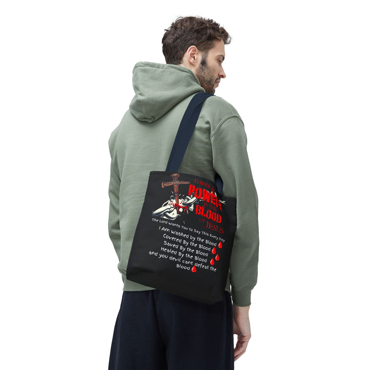 Tote — "The Power of the Blood of Jesus" Inspirational Christian Tote Bag