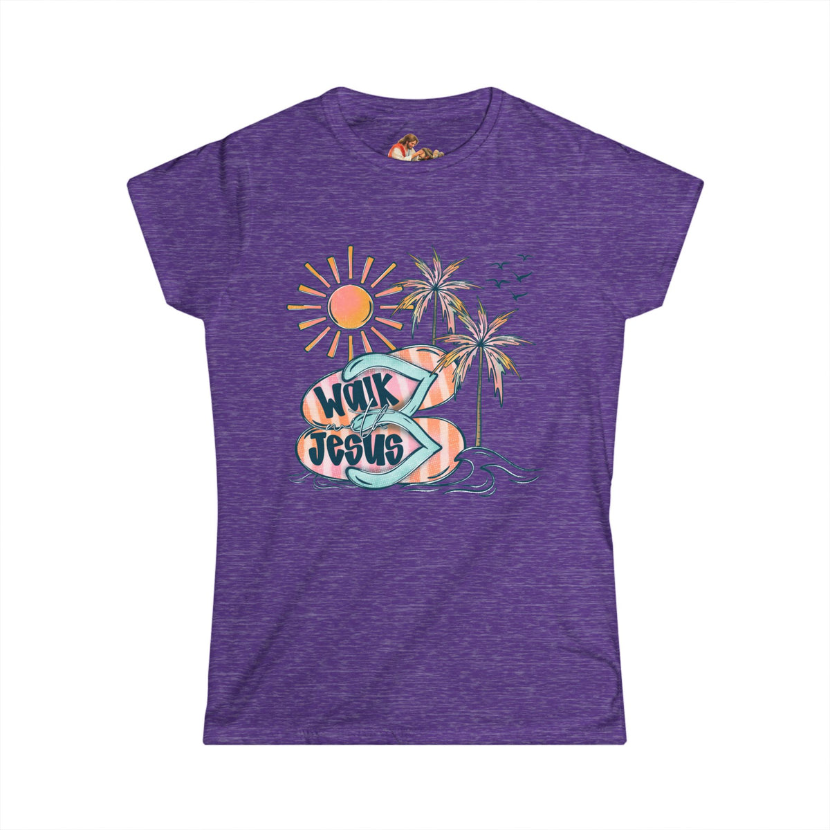 Walk By Faith surf design Tee | Palm Trees, Sun, Beach Vibes