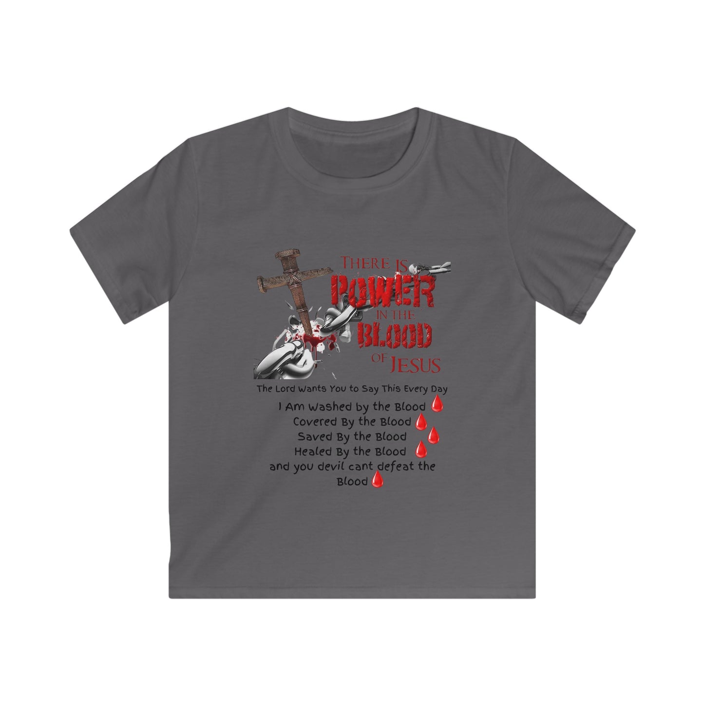 My Kids are Covered by the Power of the Blood! - Kids Softstyle Tee