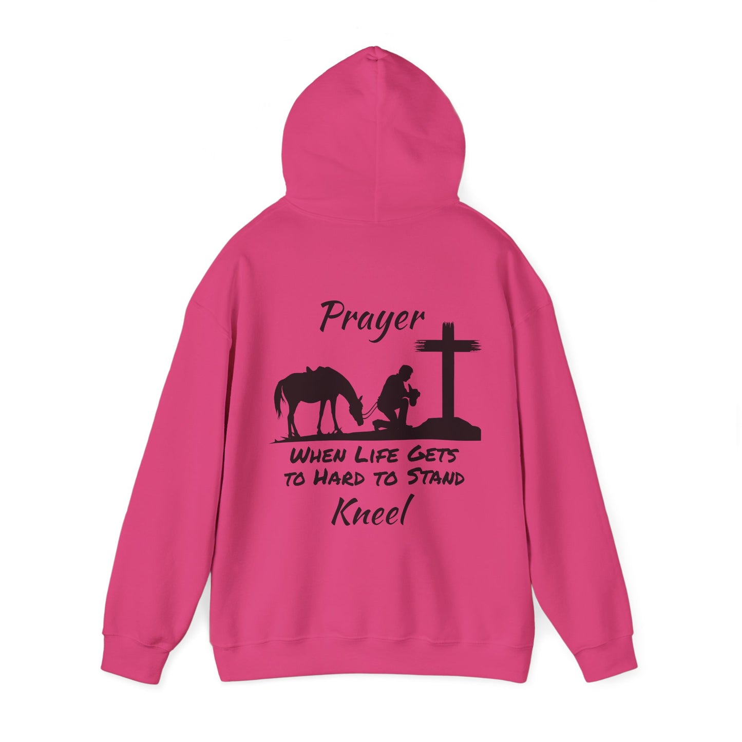 Prayer - when life gets to hard to stand - Kneel - Unisex Heavy Blend Hooded Sweatshirt