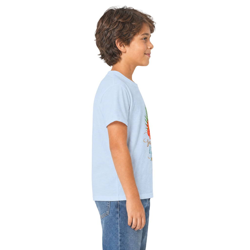 Kids Tee — Sunshine & Jesus Floral Cross Christian Graphic