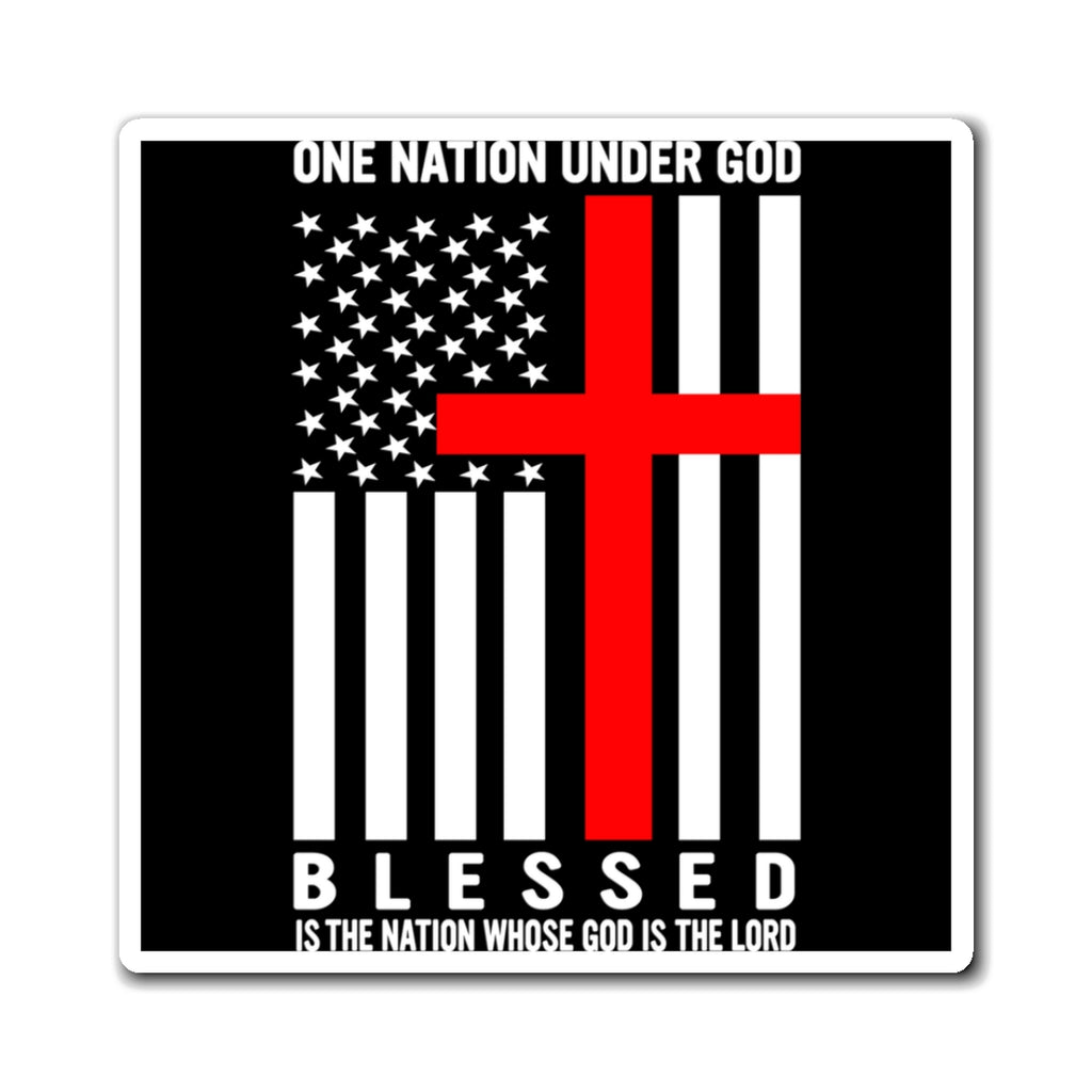 One Nation Under God Blessed Christian Flag Magnet