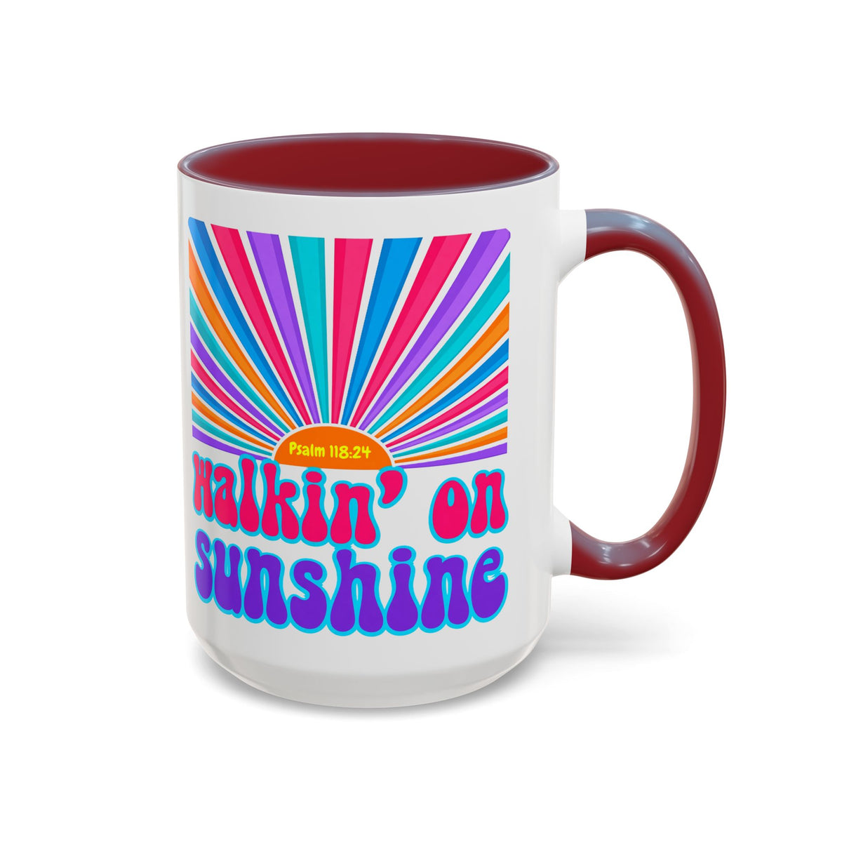 Coffee Mug — "Walkin' on Sunshine" Retro Psalm 118:24 Accent Mug