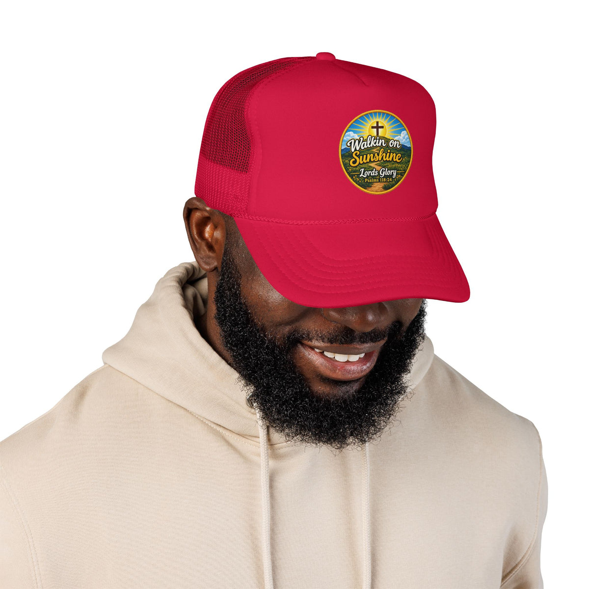 Walkin' on Sunshine Trucker Hat — 'Lord's Glory with Lori' Christian Mesh Cap
