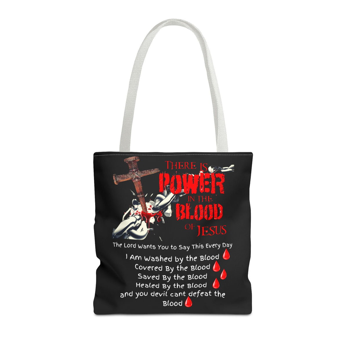 Tote — "The Power of the Blood of Jesus" Inspirational Christian Tote Bag
