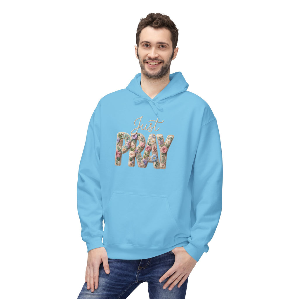 Just Pray floral letters Hoodie | Faith Christian sweatshirt design