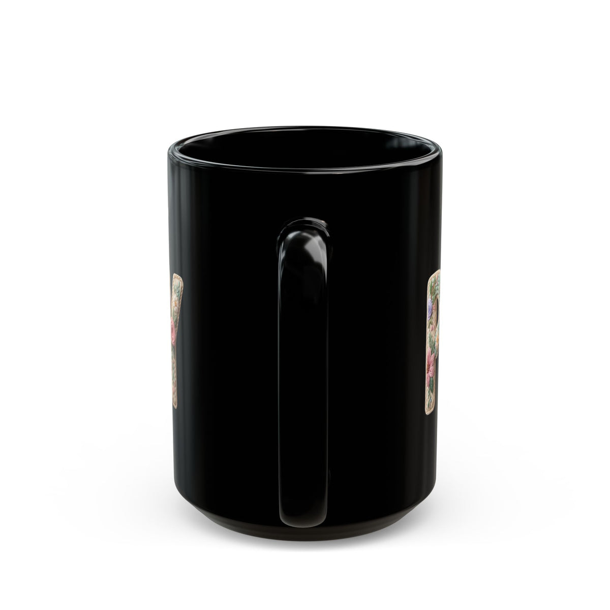 Just Pray floral typography Mug | Black coffee cup