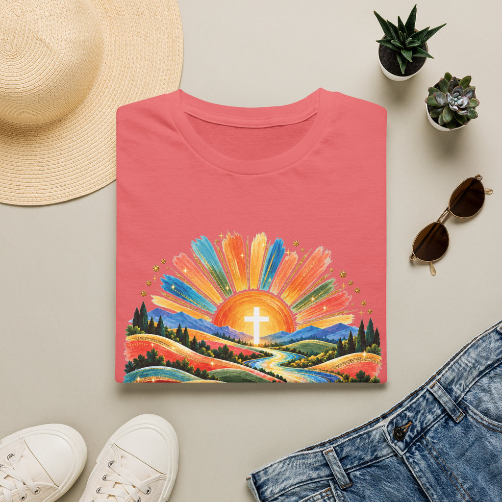 Walking On Sunshine with Lords Glory - with Lori Faith and Hope Christian Sunrise T-Shirt