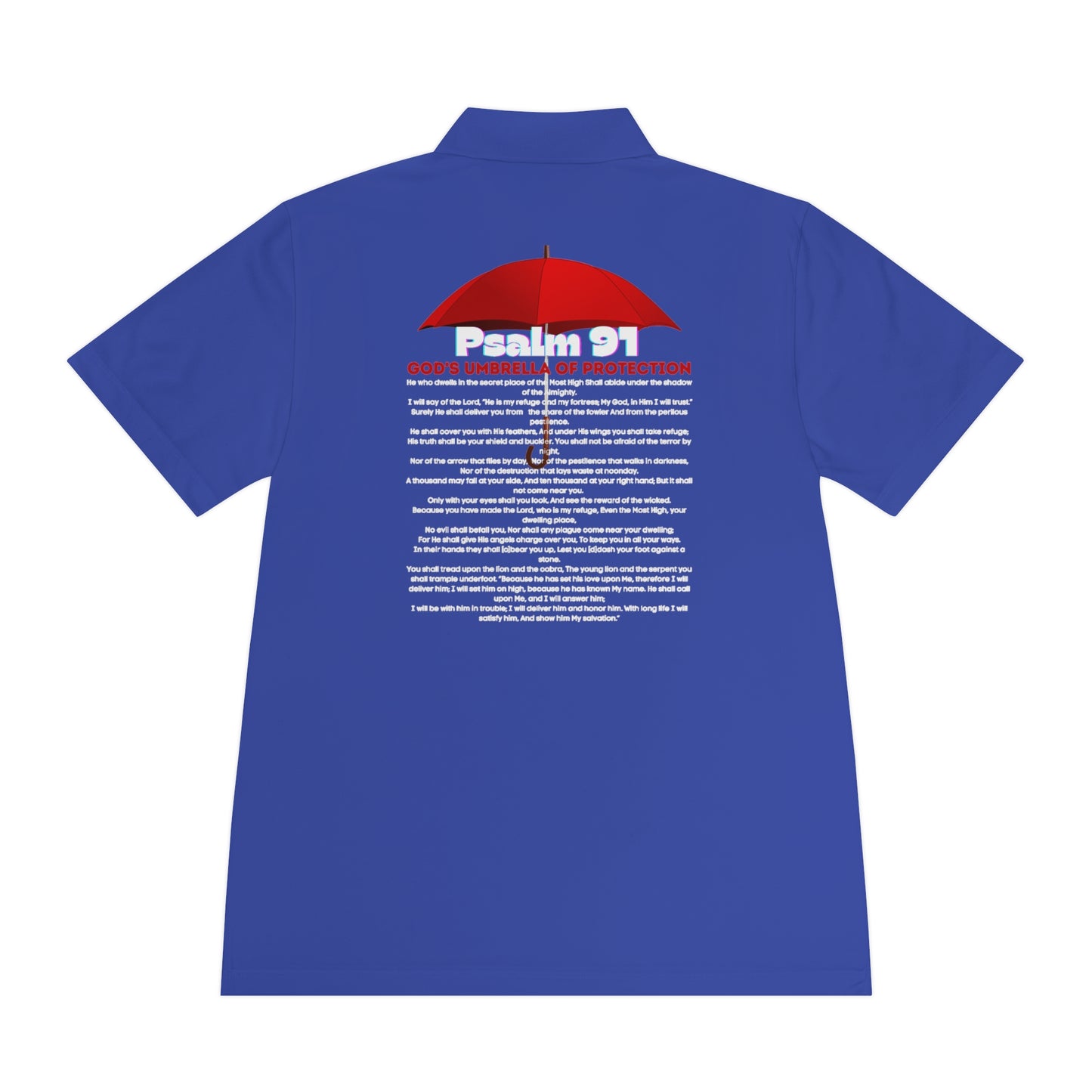 Psalm 91 GODS Umbrella Womans and Mens Sport Polo Shirt