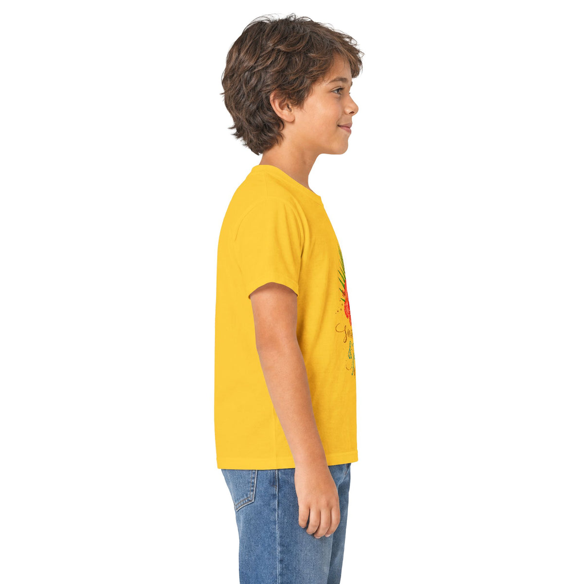 Kids Tee — Sunshine & Jesus Floral Cross Christian Graphic