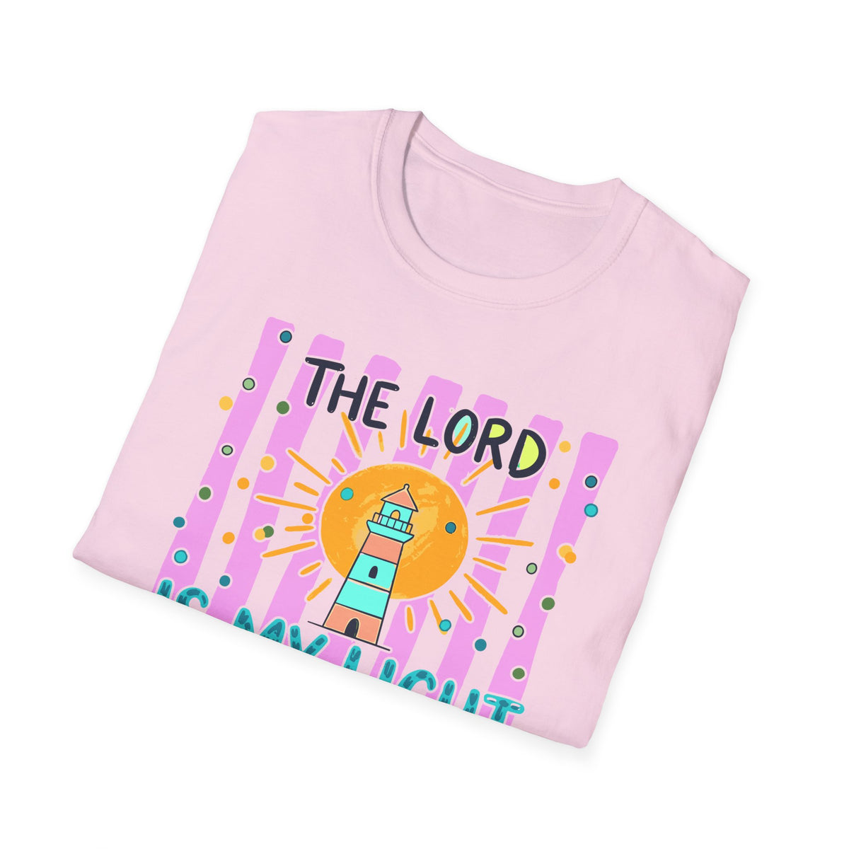 The Lord Is My Light Lighthouse Christian T-Shirt — Psalm 27:1  Inspirational Tee