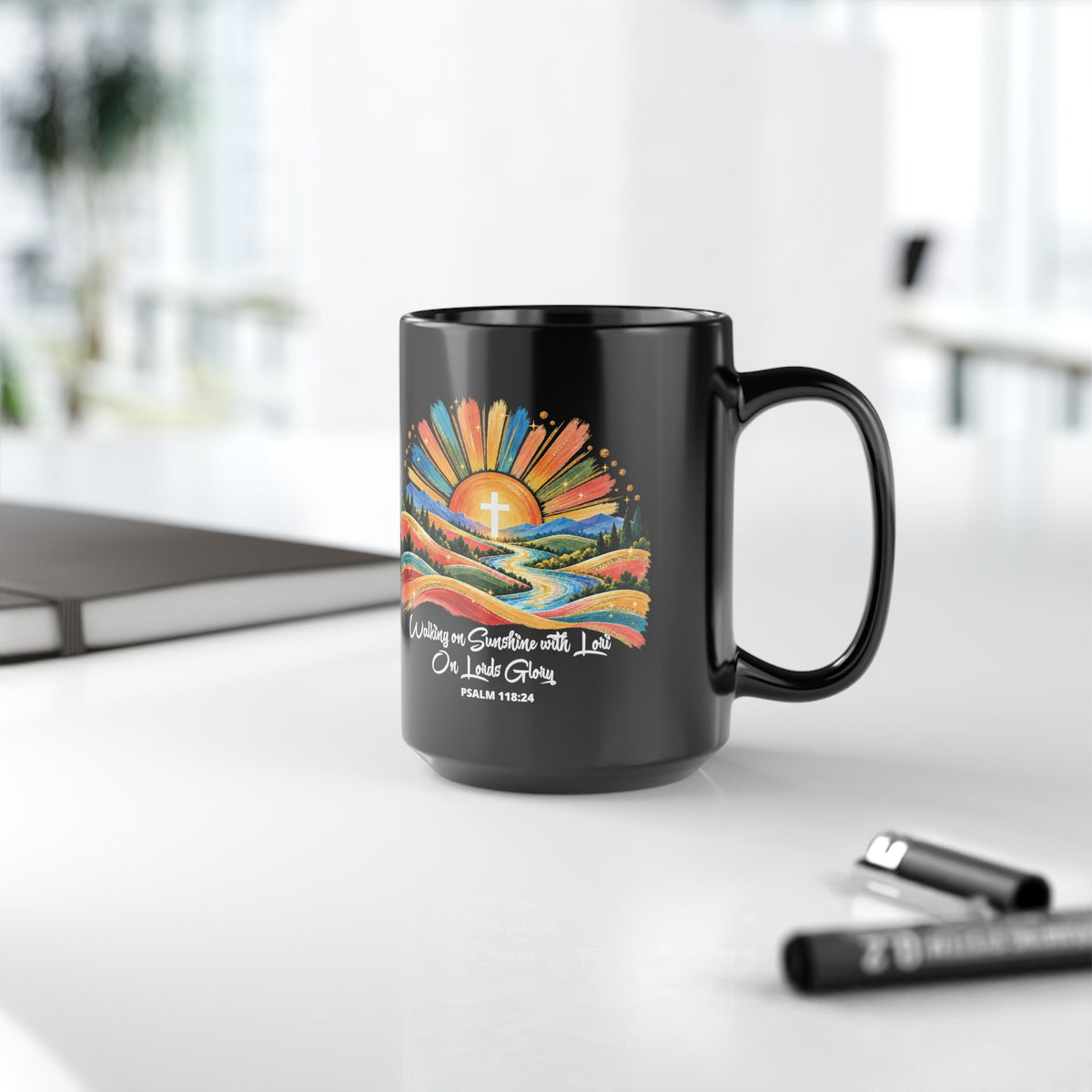 Walking On Sunshine with Lori on Lords Glory -  Black Mug 11oz/15oz