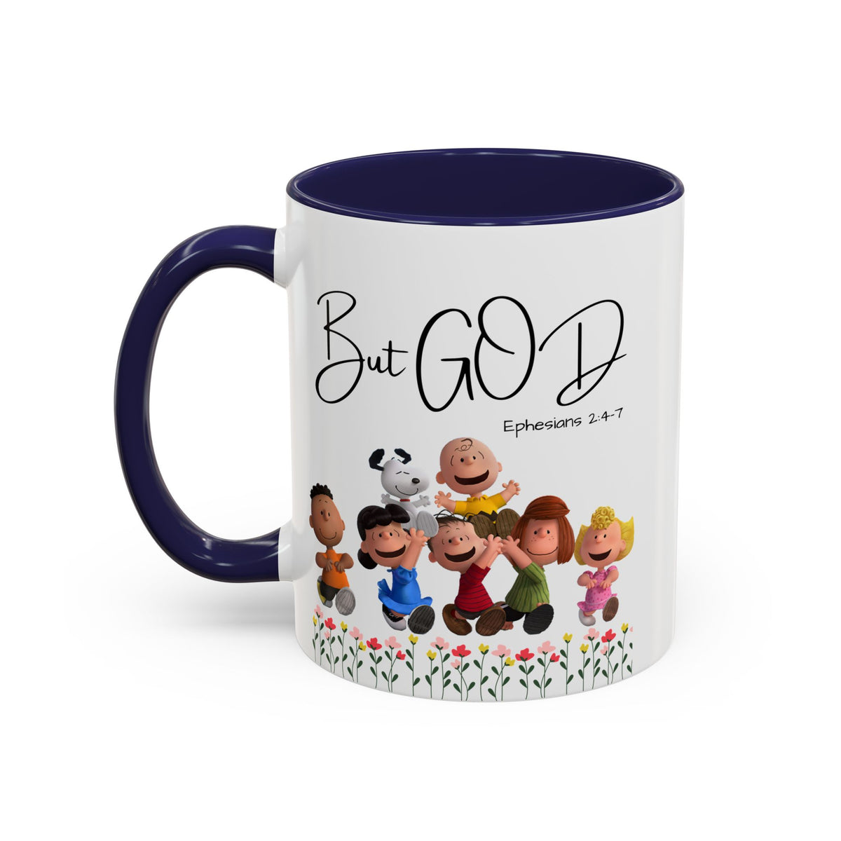But God Scripture Coffee Mug — Genesis 50:20 Inspirational Heart Accent Mug (11/15oz)