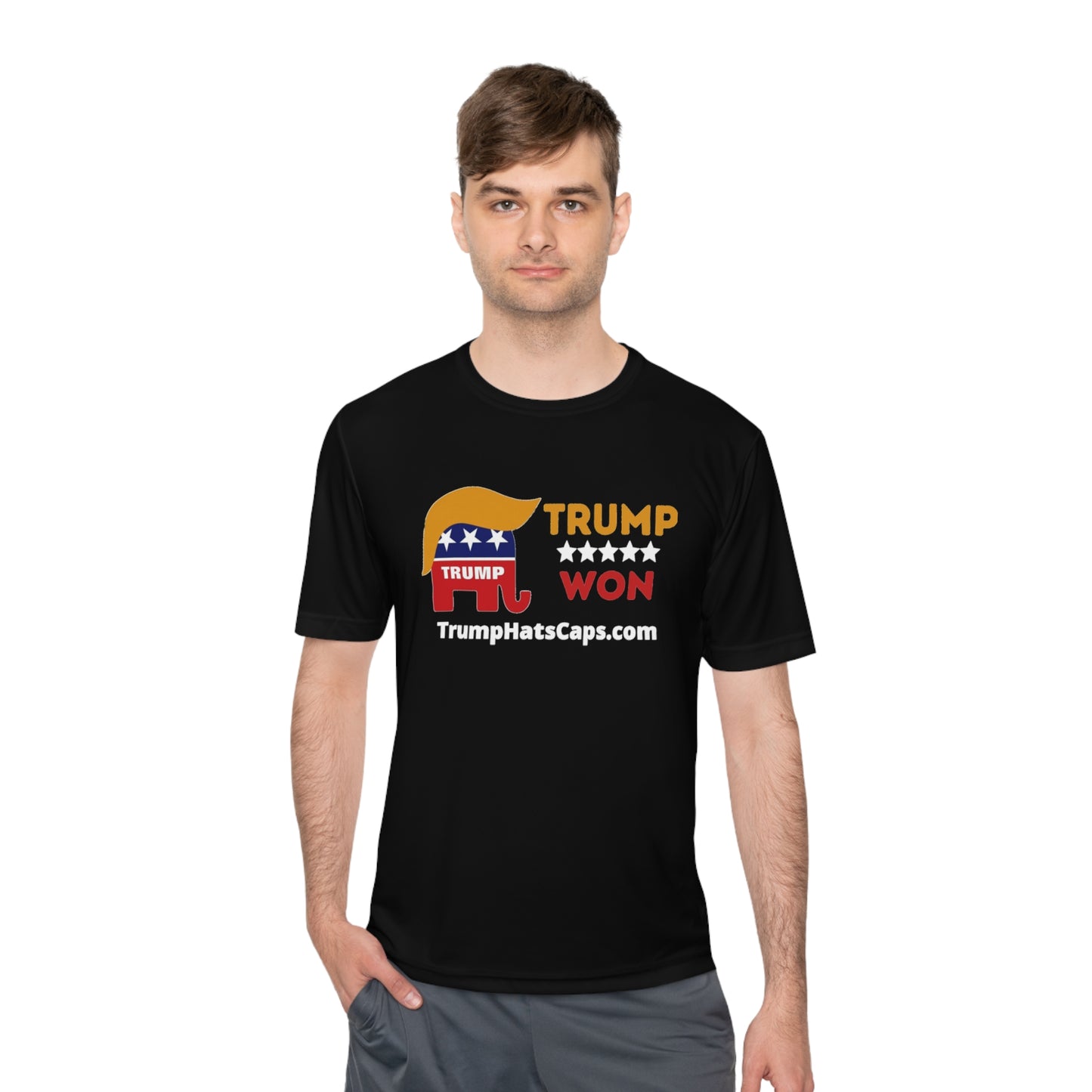 Trump Won (TrumpHatsCaps.com) Unisex Moisture Wicking Tee