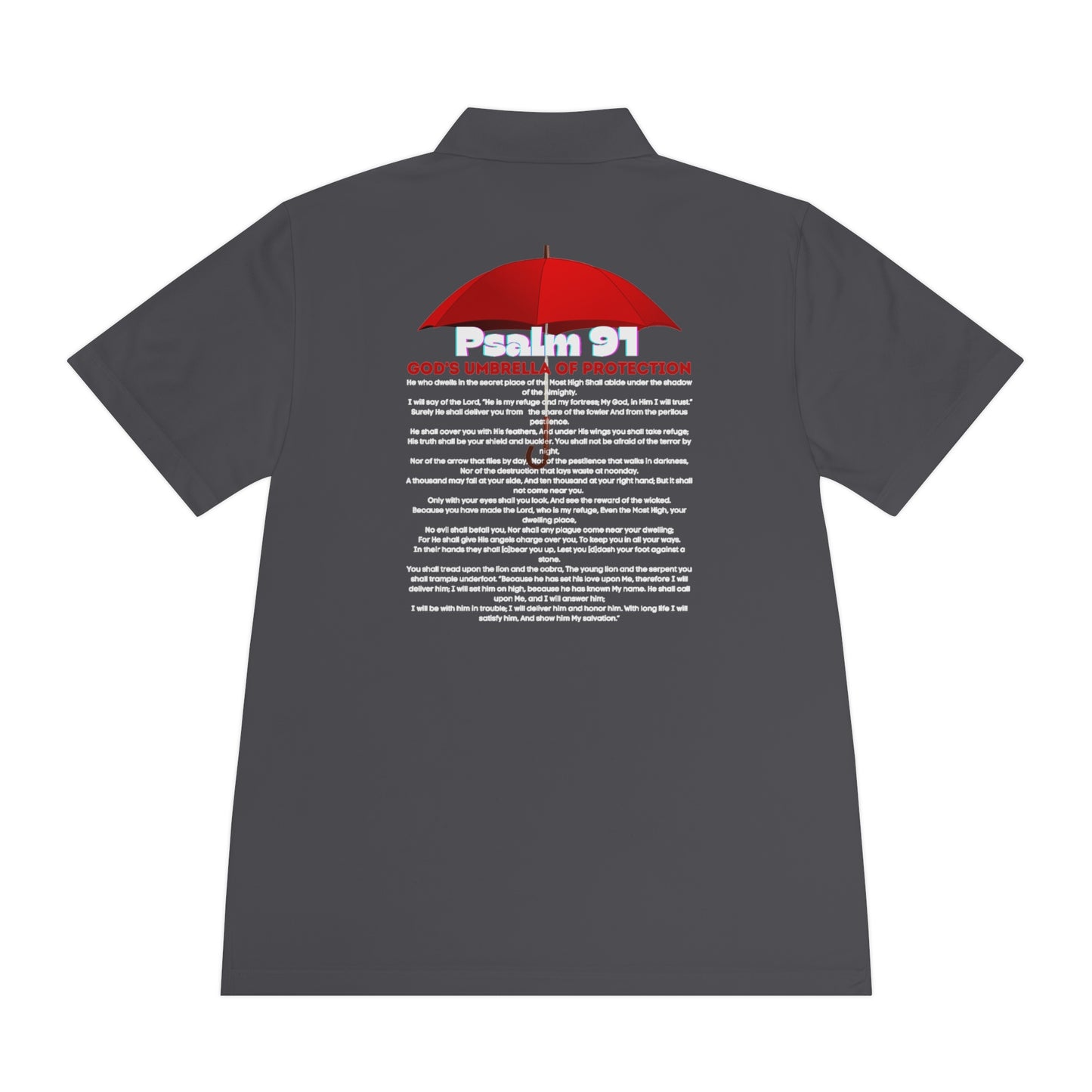 Psalm 91 GODS Umbrella Womans and Mens Sport Polo Shirt