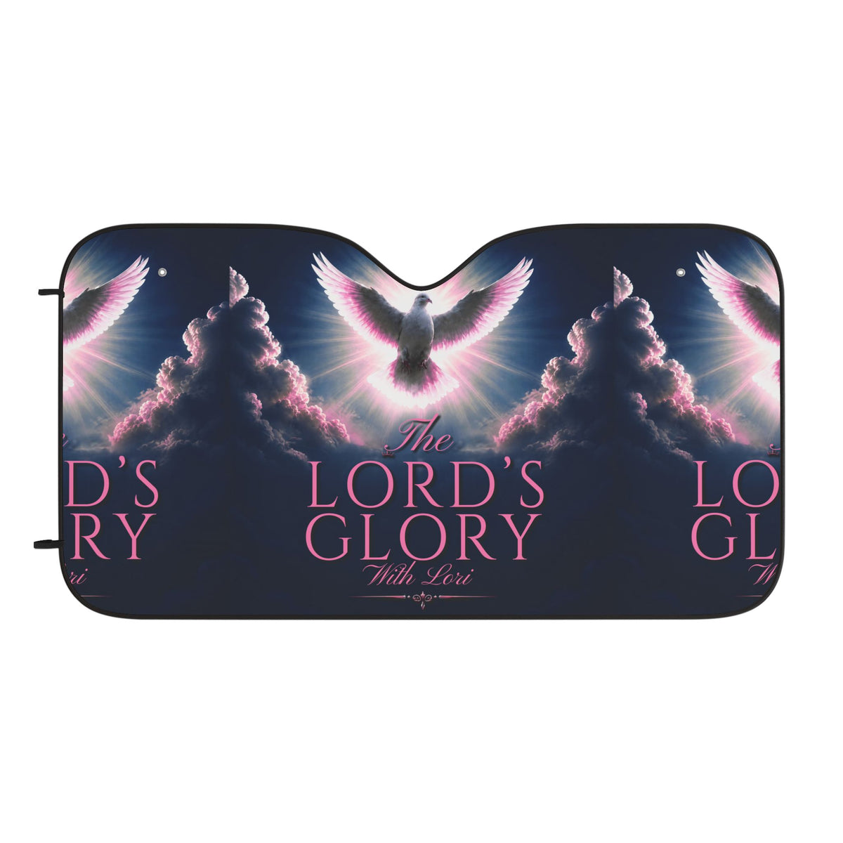 Car Sun Shade - "The Lord's Glory with Lori" Dove & Clouds Christian Windshield Cover