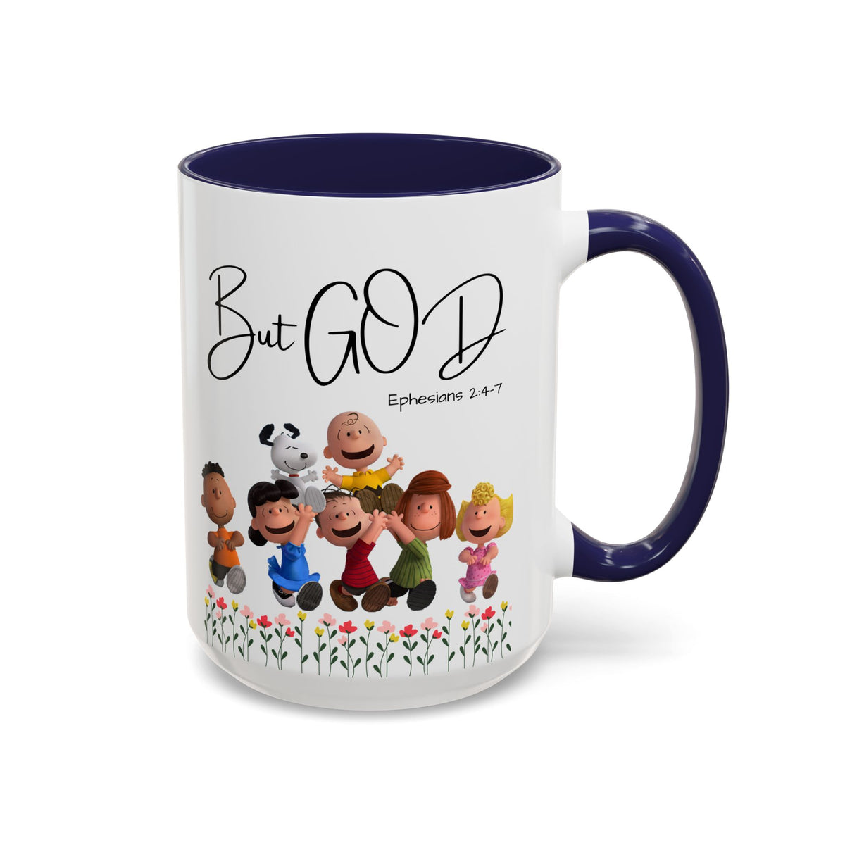 But God Scripture Coffee Mug — Genesis 50:20 Inspirational Heart Accent Mug (11/15oz)