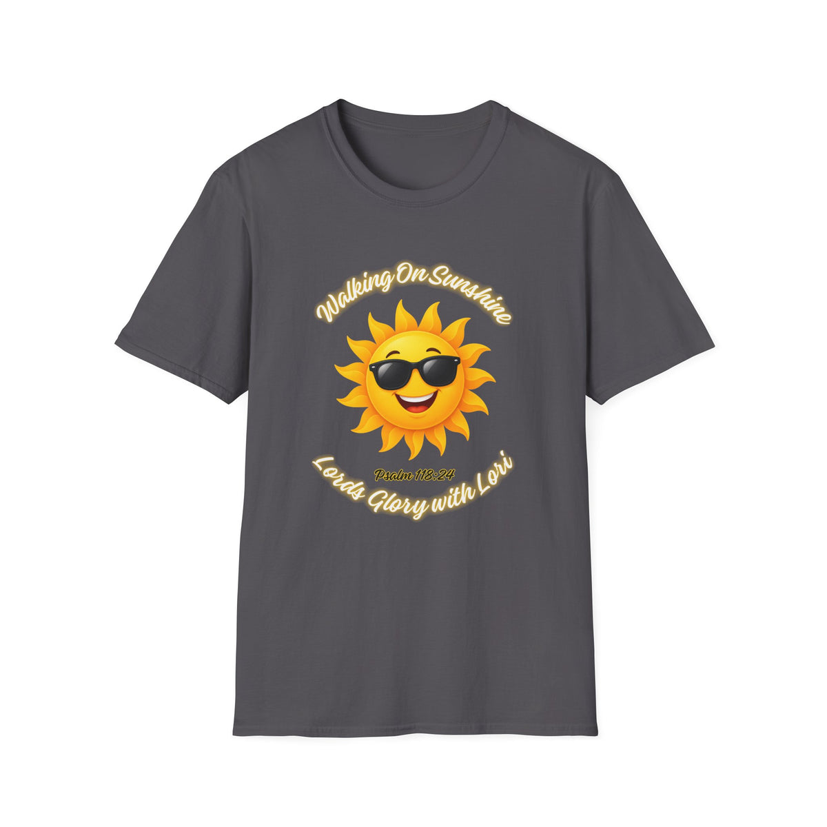 Sunshine Smiles T-Shirt — Sunglasses Sun with Psalm 118:24 Inspirational Tee