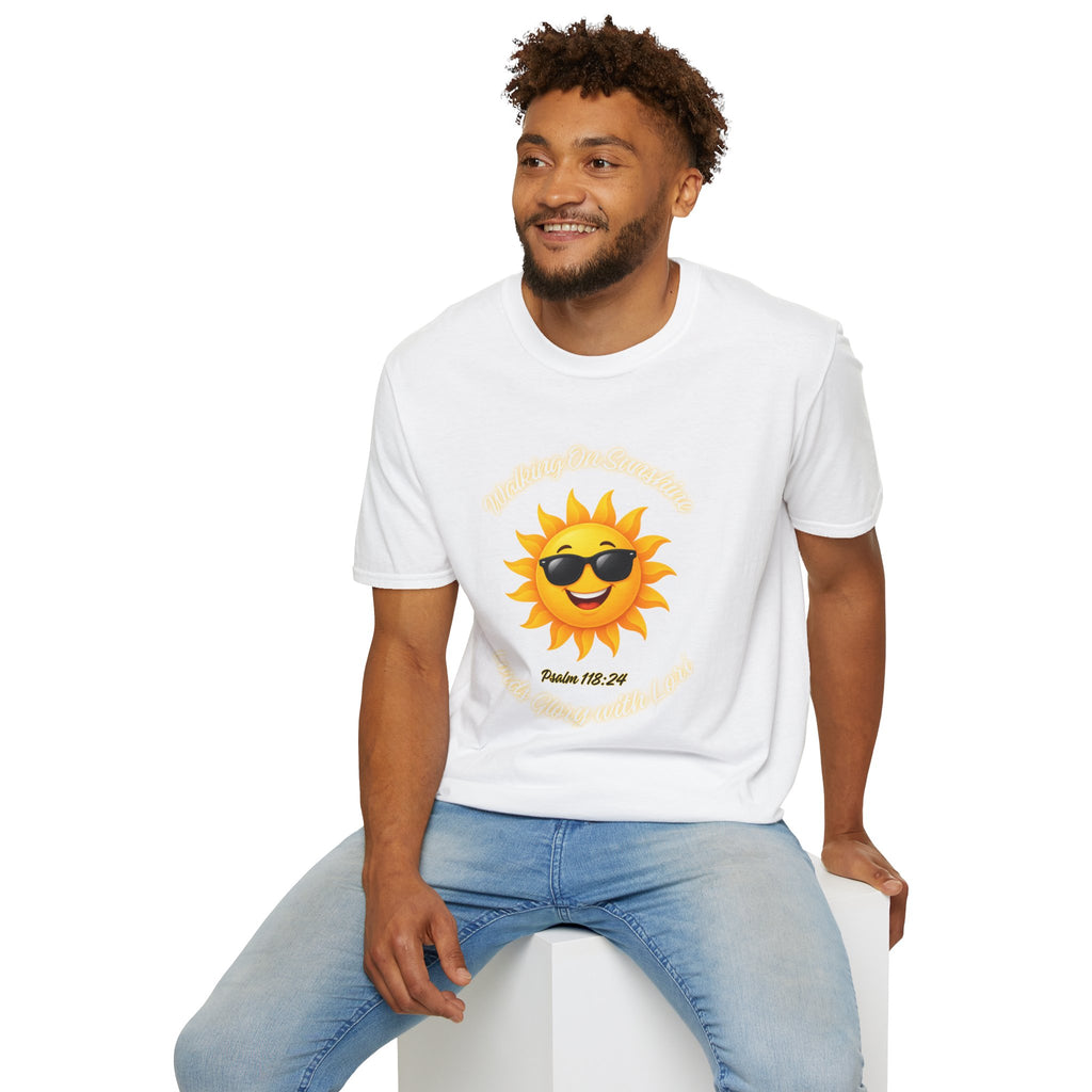 Sunshine Smiles T-Shirt — Sunglasses Sun with Psalm 118:24 Inspirational Tee