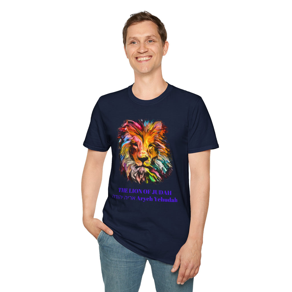 Lion of Judah Colorful Lion T-Shirt — "The Lion of Judah / Aryeh Yehudah" Graphic Tee