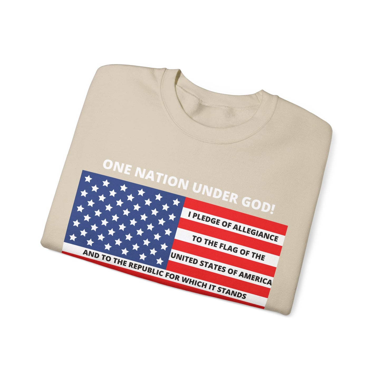 Pledge of Allegiance One Nation under GOD! Unisex Heavy Blend Crewneck Sweatshirt