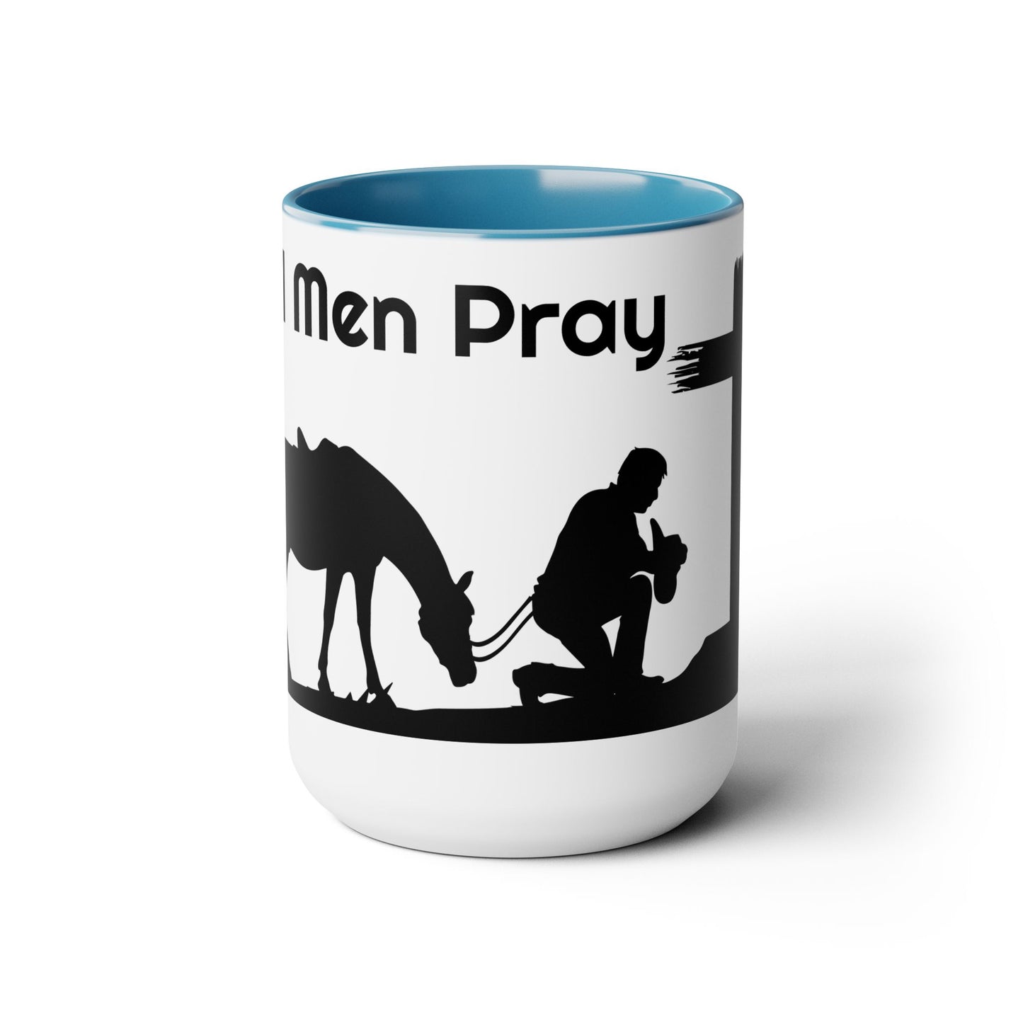 Real Men Pray! Two-Tone Coffee Mugs, 15oz