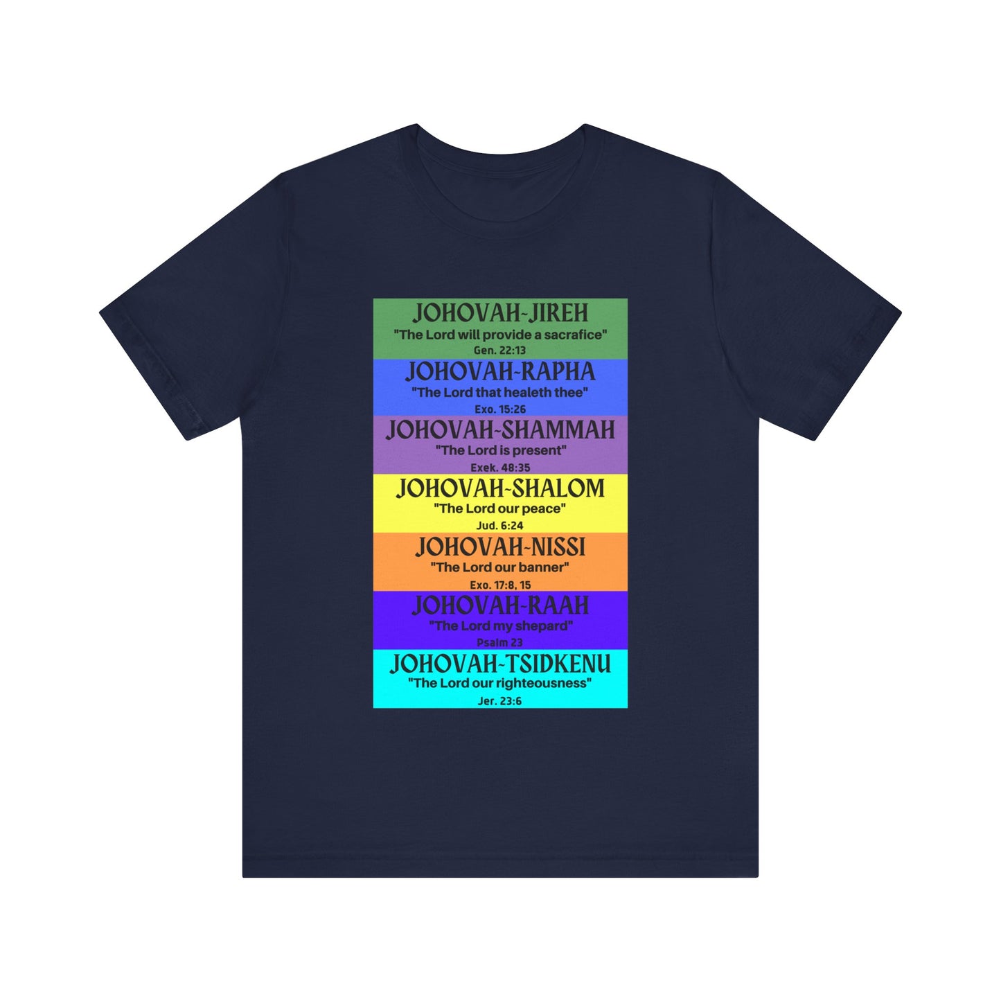 JEHOVAH's  names - Many Colors Unisex Jersey Short Sleeve Tee