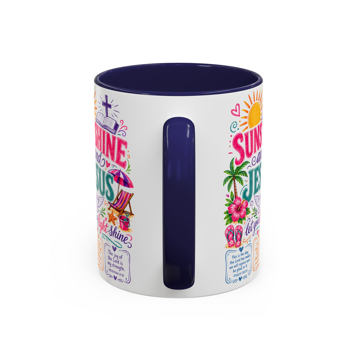 Sunshine and Jesus Coffee Mug — Faith-Inspired Beach Vibe Accent Mug (11/15oz)