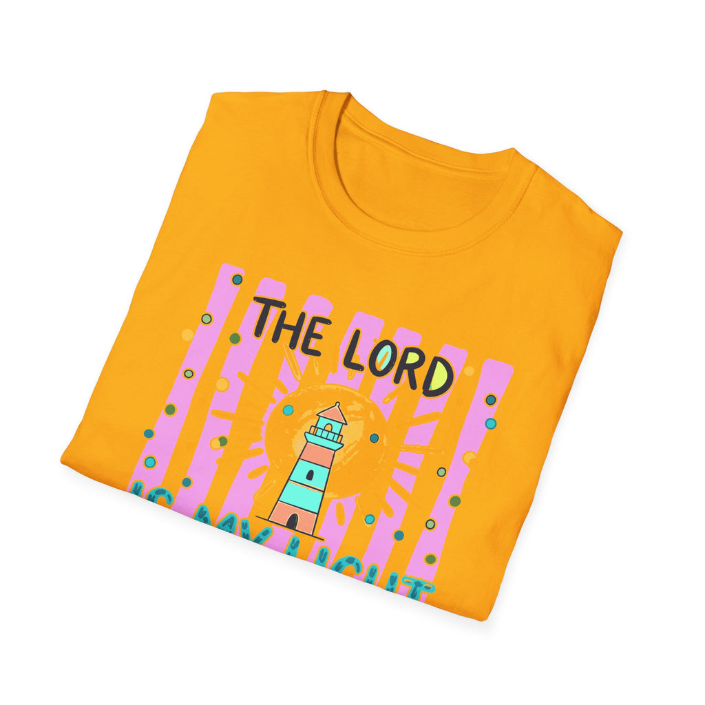 The Lord Is My Light Lighthouse Christian T-Shirt — Psalm 27:1  Inspirational Tee