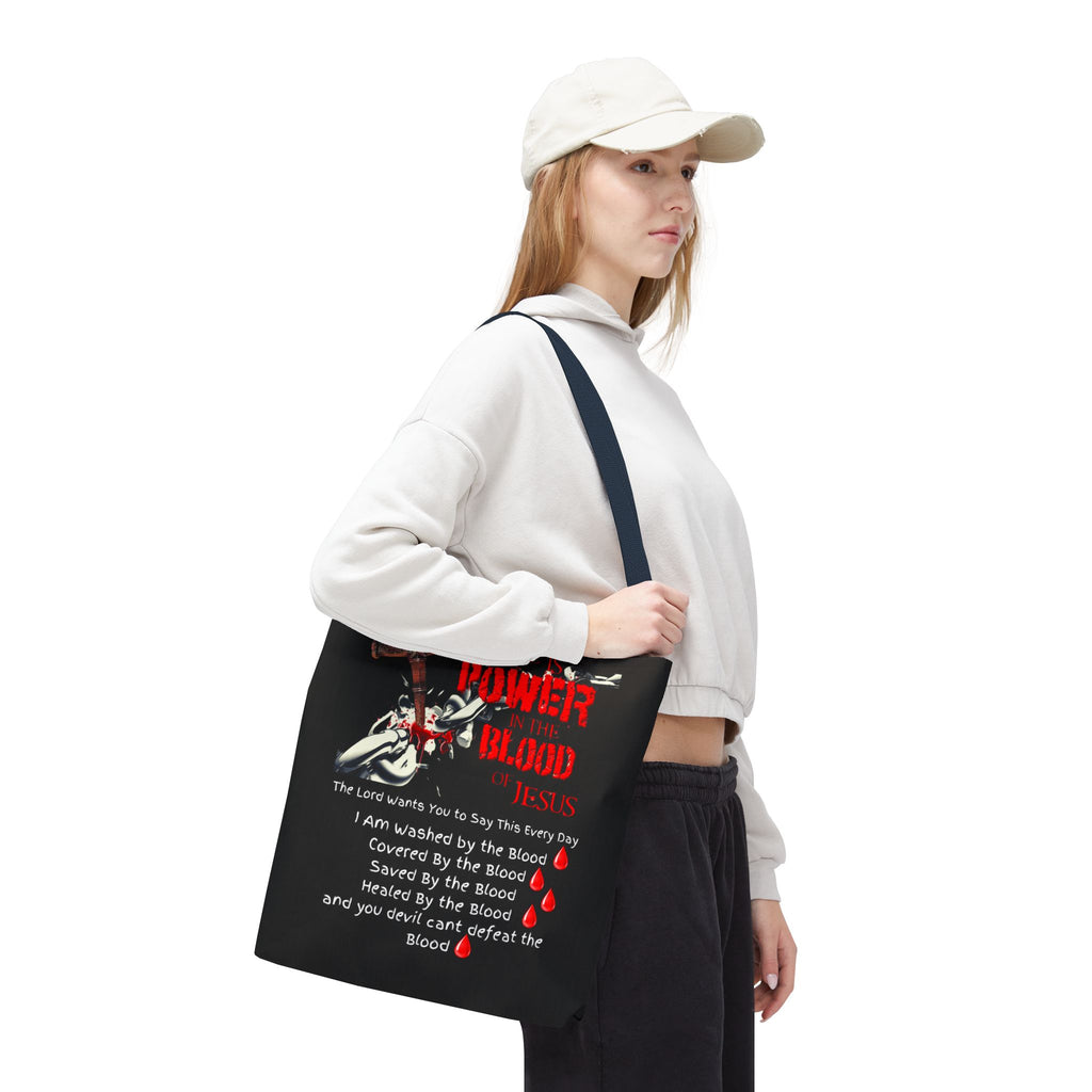 Tote — "The Power of the Blood of Jesus" Inspirational Christian Tote Bag