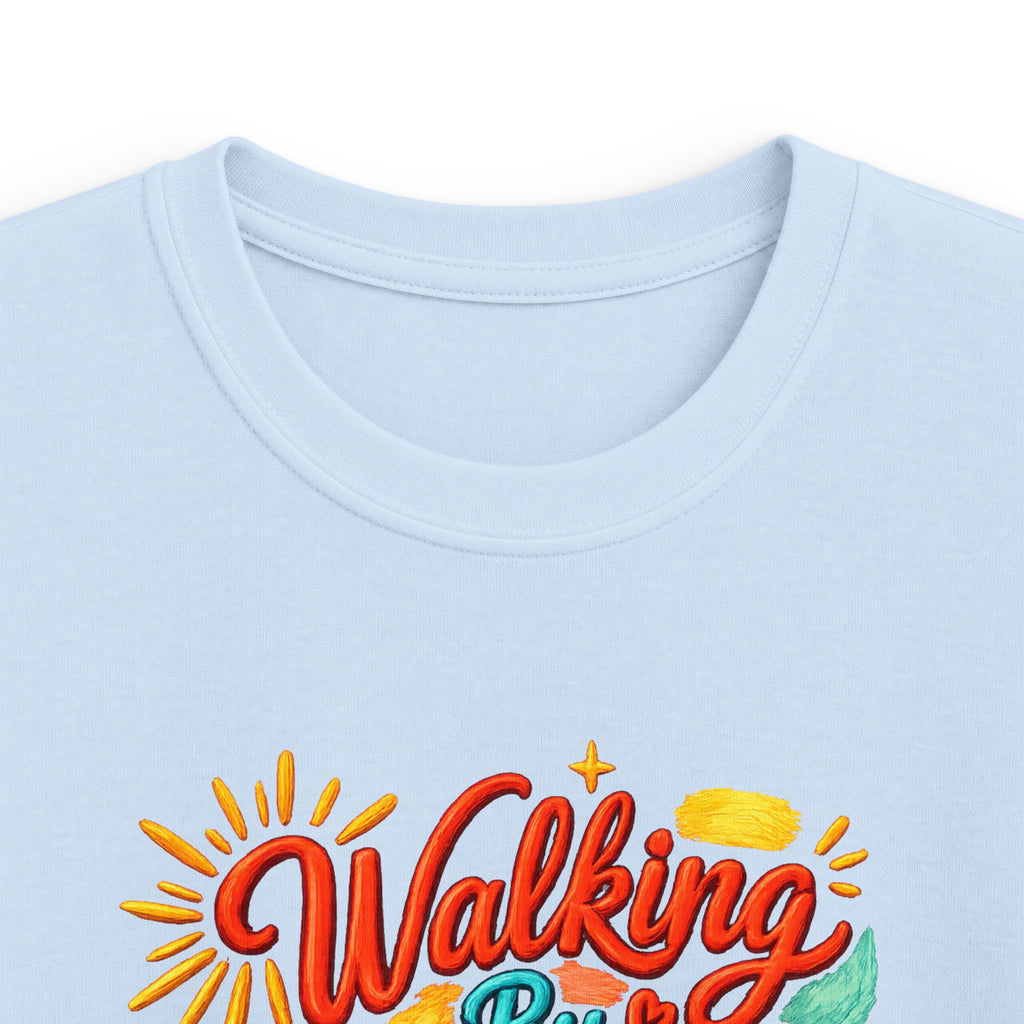 Kids T‑Shirt – "Walking by Faith and Sunshine" Colorful Floral Tee