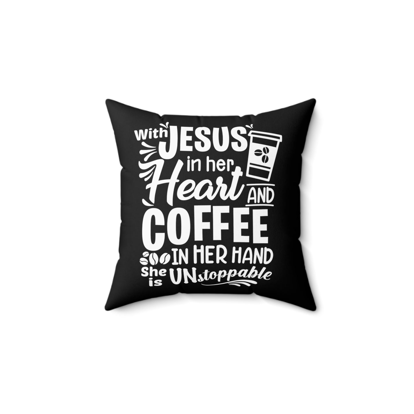 JESUS and Coffee - Spun Polyester Square Pillow