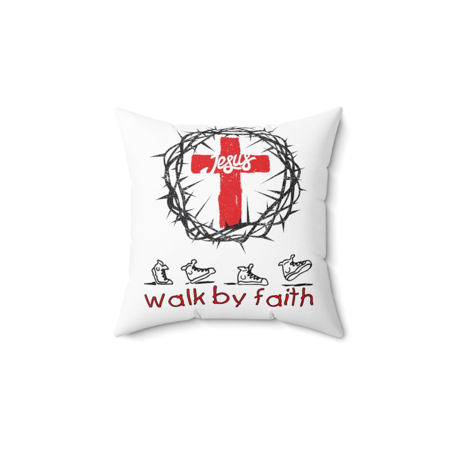 Walk By Faith - Faux Suede Square Pillow