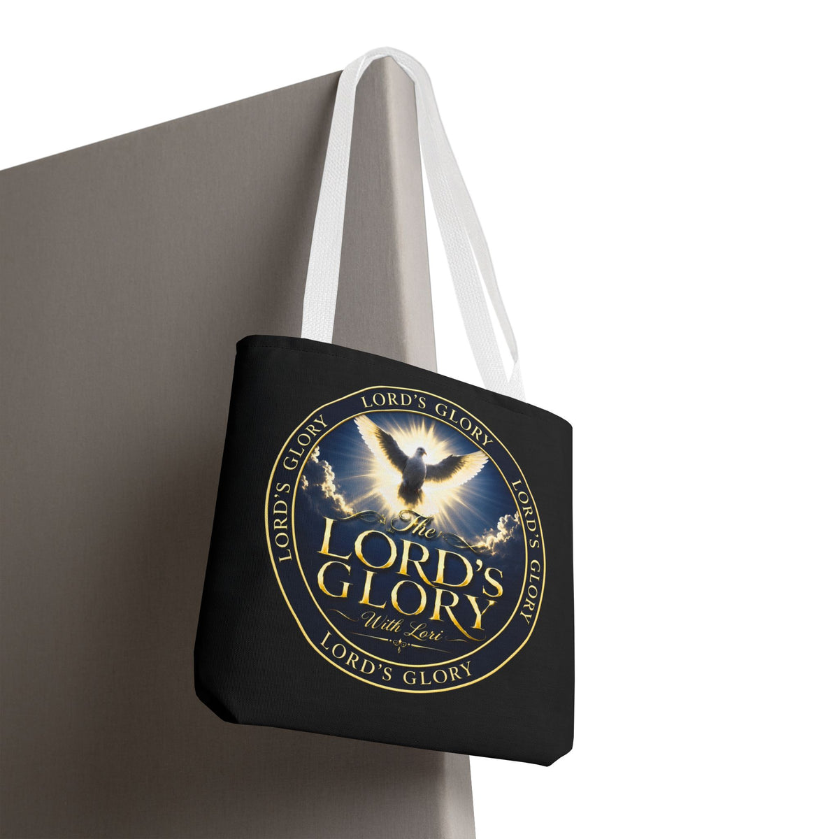 Tote Bag — "The Lord's Glory with Lori" Christian Dove Tote (Faith-Inspired Church Bag)