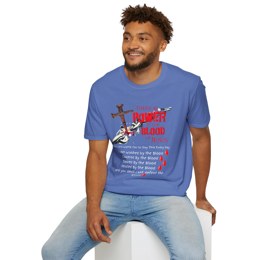 There's Power in the Blood of Jesus T-Shirt — Christian Cross Faith Shirt (Washed by the Blood)