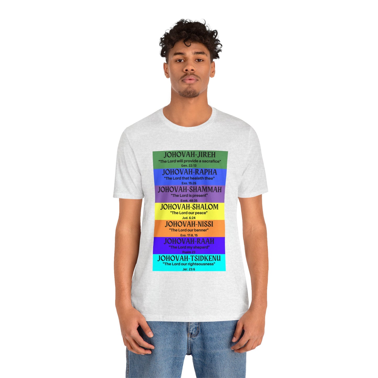 JEHOVAH's  names - Many Colors Unisex Jersey Short Sleeve Tee