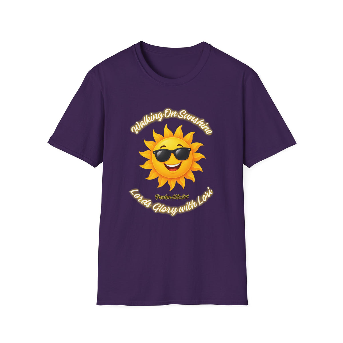 Sunshine Smiles T-Shirt — Sunglasses Sun with Psalm 118:24 Inspirational Tee