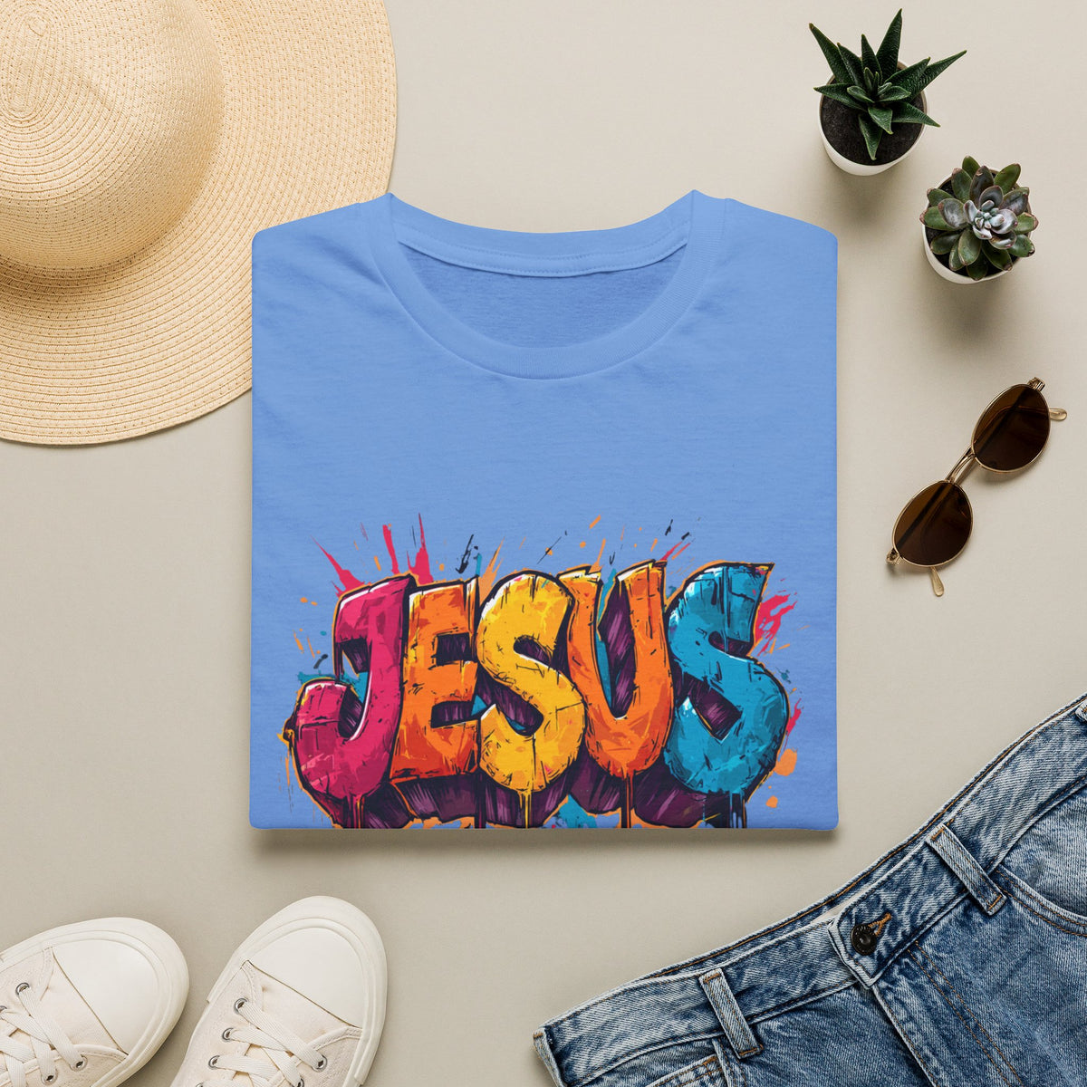 JESUS  Splash T-Shirt | Colorful Street Art Christian Tee
