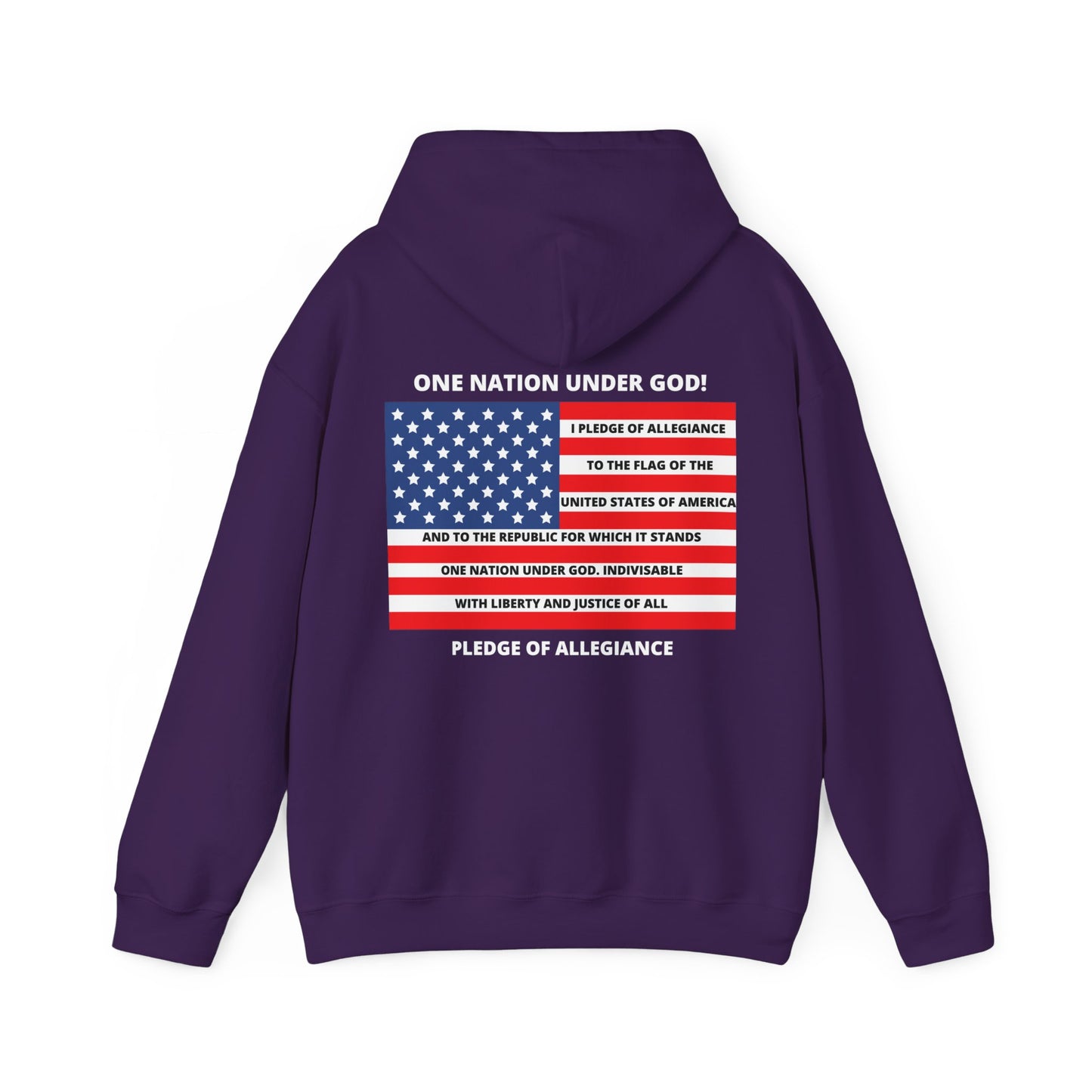 Pledge of Allegiance One Nation under GOD! Unisex Heavy Blend Hooded Sweatshirt