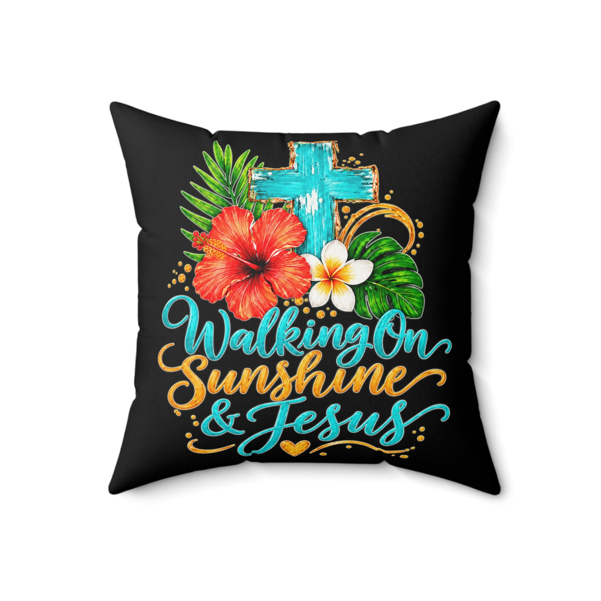 Walking on Sunshine Faux Suede Square Pillow