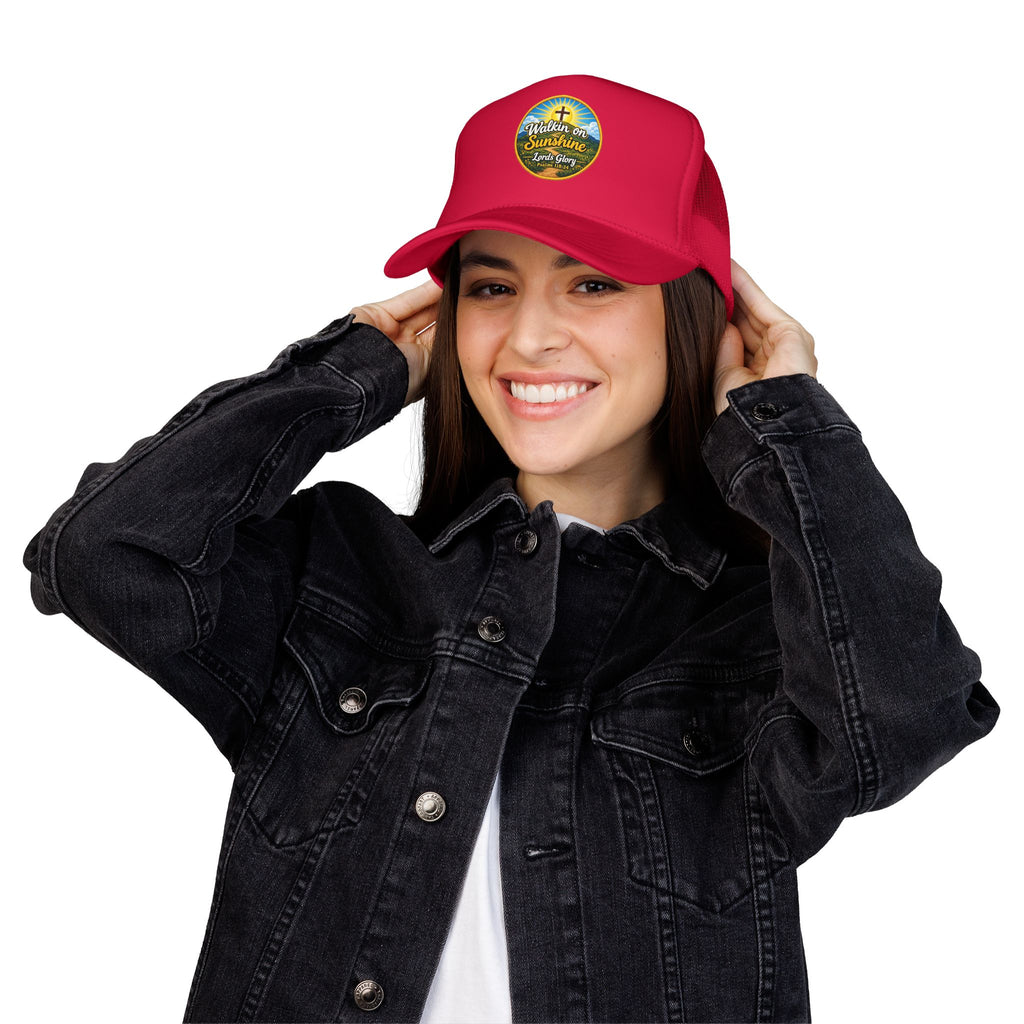 Walkin' on Sunshine Trucker Hat — 'Lord's Glory with Lori' Christian Mesh Cap