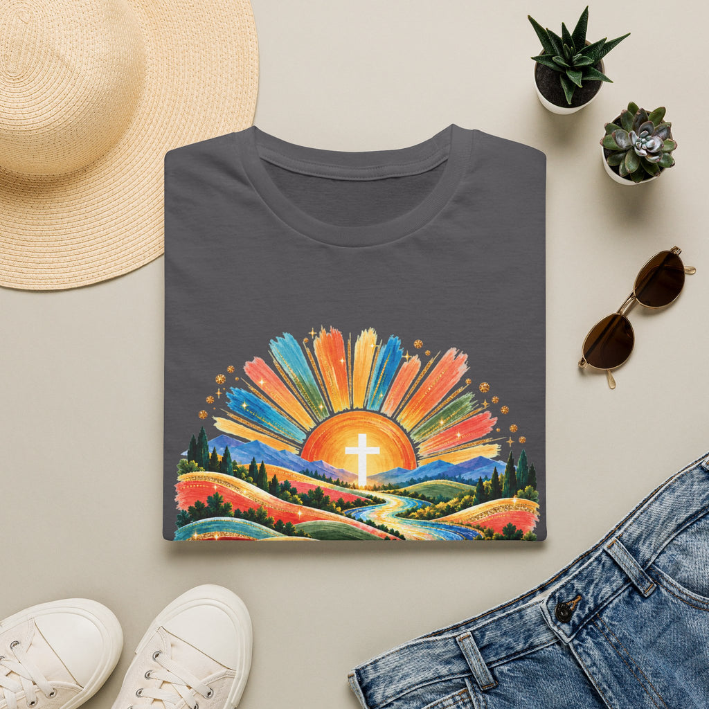 Walking On Sunshine with Lords Glory - with Lori Faith and Hope Christian Sunrise T-Shirt