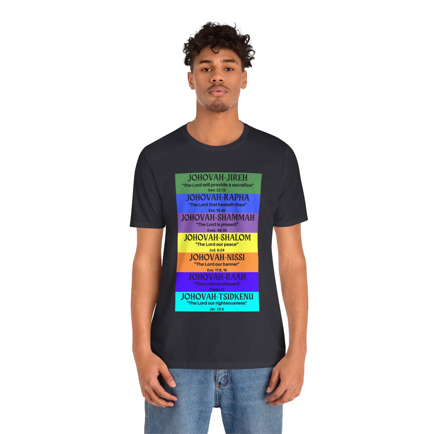 JEHOVAH's  names - Many Colors Unisex Jersey Short Sleeve Tee