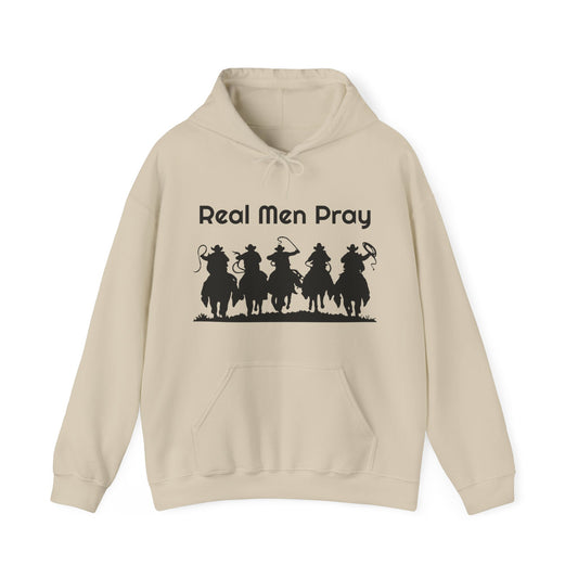 Real Men Pray - Cowboys - Unisex Heavy Blend Hooded Sweatshirt