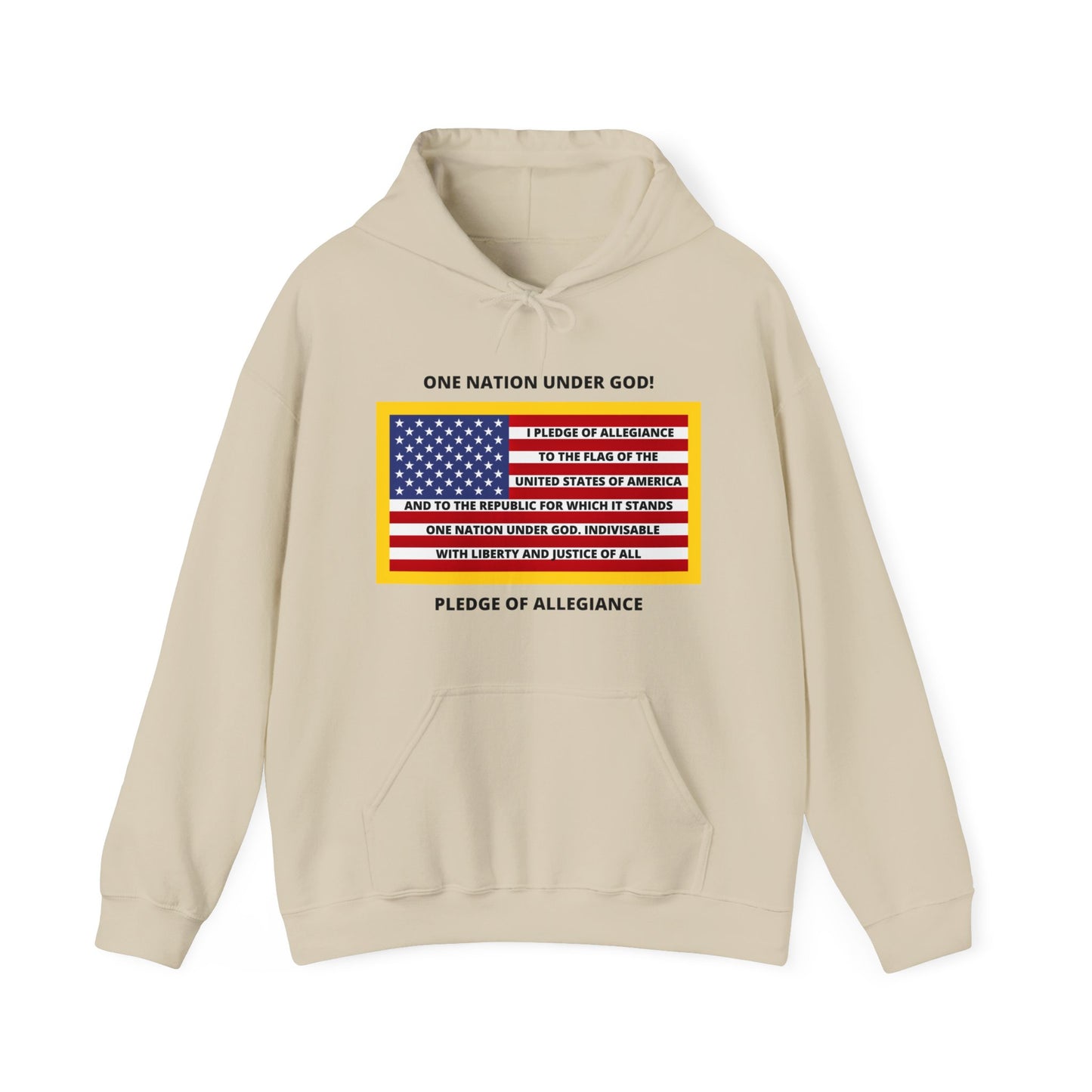 Pledge of Allegiance One Nation Under GOD! Unisex Heavy Blend Hooded Sweatshirt