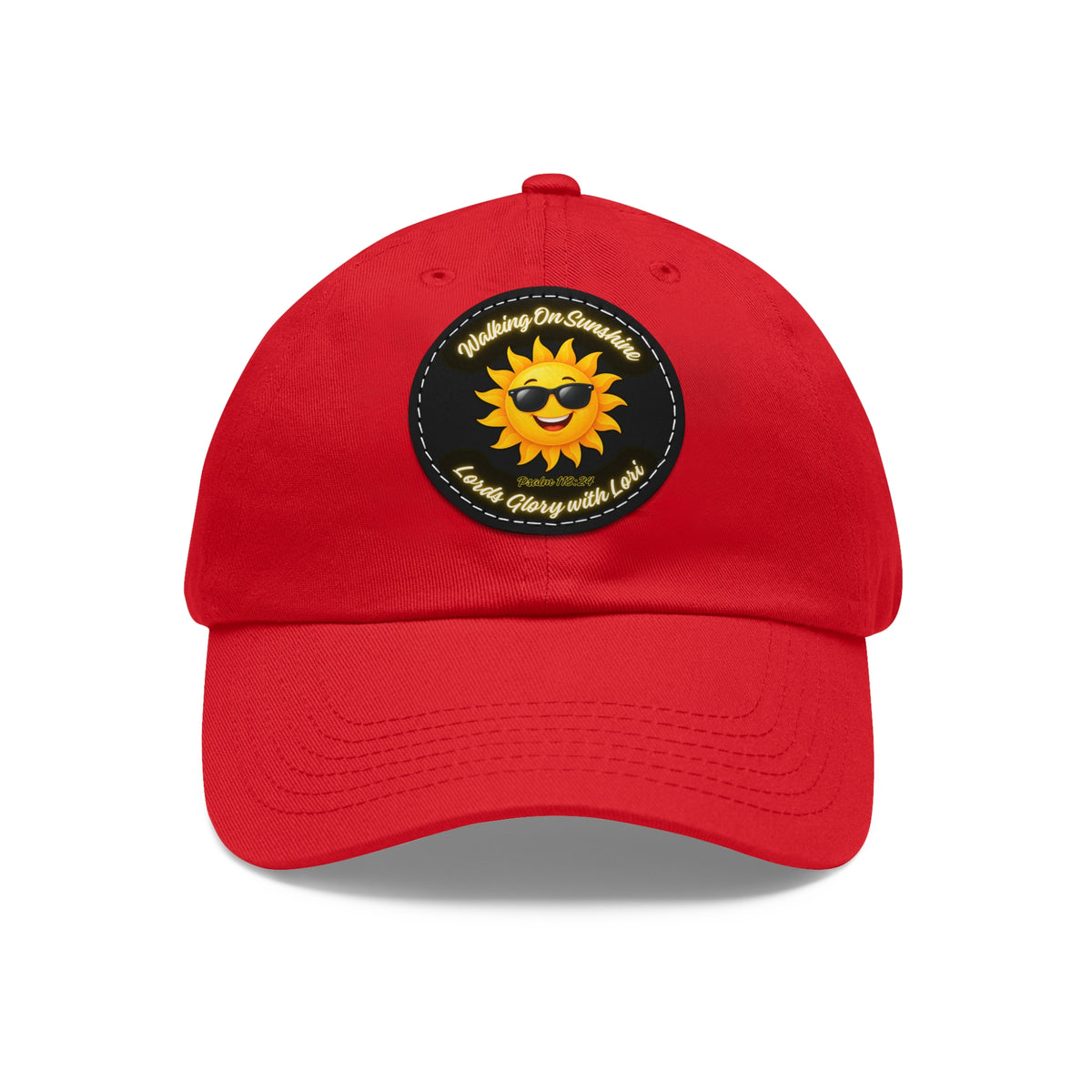 Sunshine Smiles Dad Hat — Round Leather Patch ‘Always Brighter’