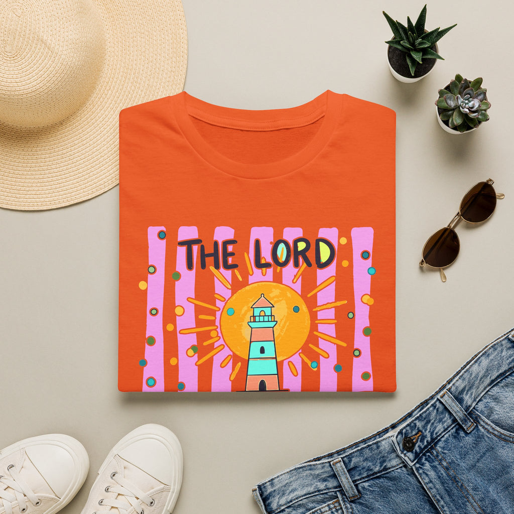 The Lord Is My Light Lighthouse Christian T-Shirt — Psalm 27:1  Inspirational Tee