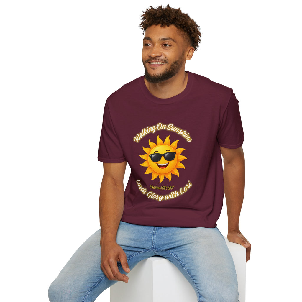 Sunshine Smiles T-Shirt — Sunglasses Sun with Psalm 118:24 Inspirational Tee